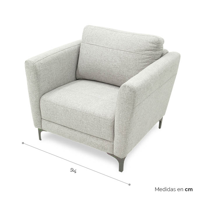 Sillon  Tela Gris Claro Iri | Sillones y Ottomanes | salas